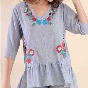 Boho embroidered shirt